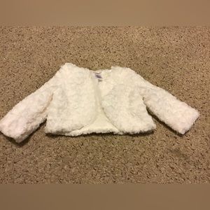 GYMBOREE 6-12 MONTH FAUX FUR OPEN FRONT JACKET SO CUTE EUC